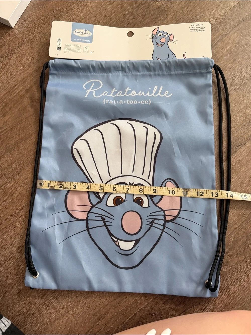 NWT Disney Ratatouille Blue Drawstring Backpack with Pink Accents